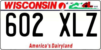 WI license plate 602XLZ