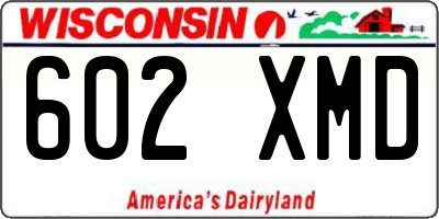 WI license plate 602XMD