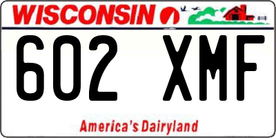 WI license plate 602XMF