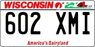 WI license plate 602XMI