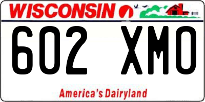 WI license plate 602XMO