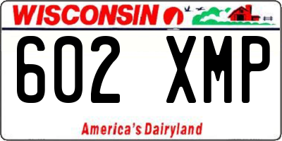 WI license plate 602XMP