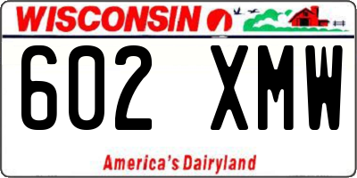 WI license plate 602XMW