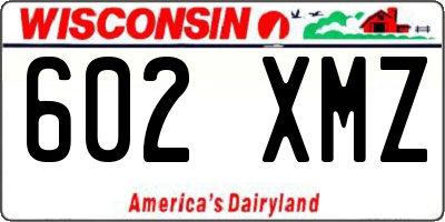 WI license plate 602XMZ