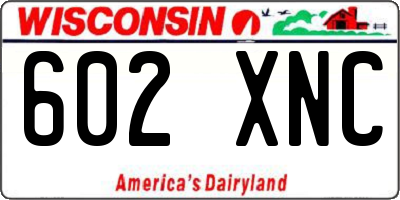 WI license plate 602XNC