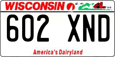 WI license plate 602XND