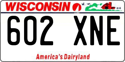 WI license plate 602XNE