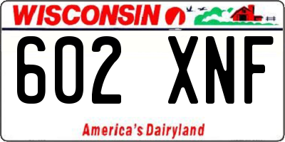 WI license plate 602XNF