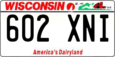 WI license plate 602XNI