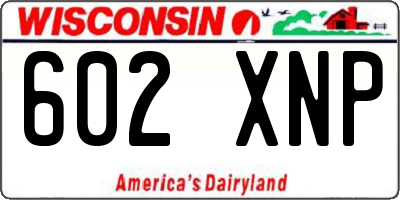 WI license plate 602XNP