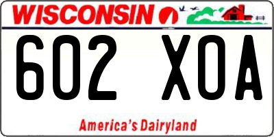 WI license plate 602XOA