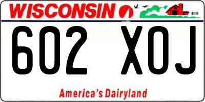 WI license plate 602XOJ