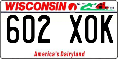WI license plate 602XOK