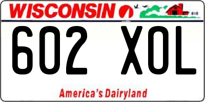 WI license plate 602XOL