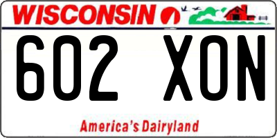 WI license plate 602XON