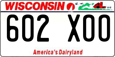 WI license plate 602XOO