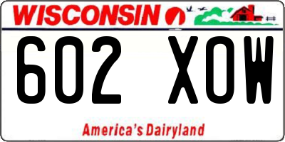 WI license plate 602XOW