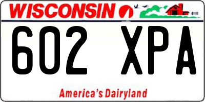 WI license plate 602XPA