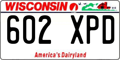 WI license plate 602XPD