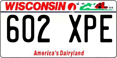 WI license plate 602XPE