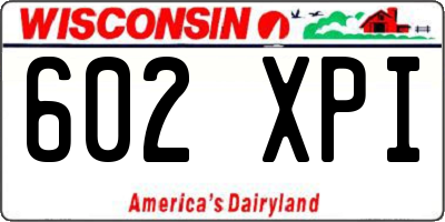 WI license plate 602XPI
