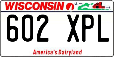 WI license plate 602XPL