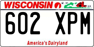 WI license plate 602XPM