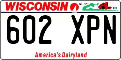 WI license plate 602XPN