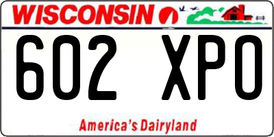 WI license plate 602XPO