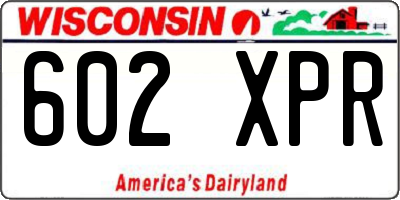 WI license plate 602XPR