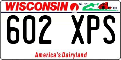 WI license plate 602XPS