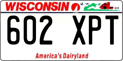 WI license plate 602XPT