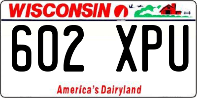 WI license plate 602XPU