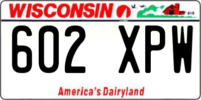 WI license plate 602XPW