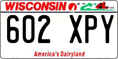 WI license plate 602XPY