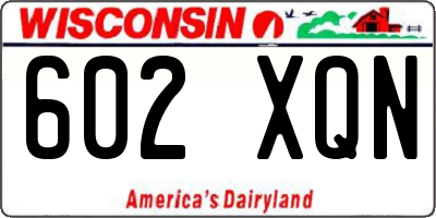 WI license plate 602XQN