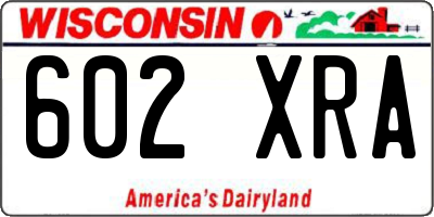 WI license plate 602XRA