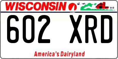 WI license plate 602XRD