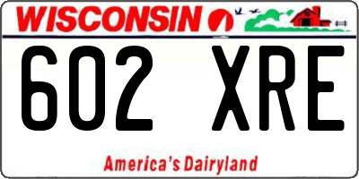 WI license plate 602XRE