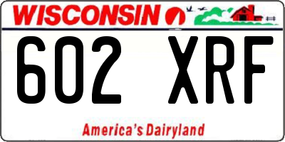 WI license plate 602XRF