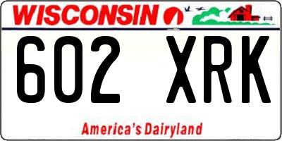WI license plate 602XRK
