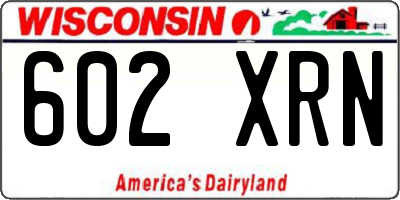 WI license plate 602XRN