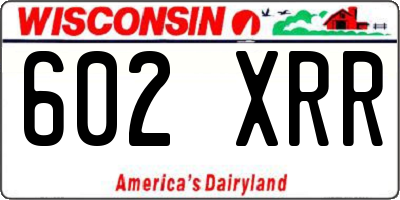 WI license plate 602XRR