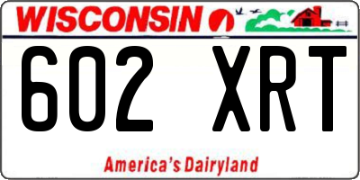WI license plate 602XRT