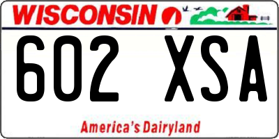 WI license plate 602XSA