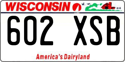 WI license plate 602XSB