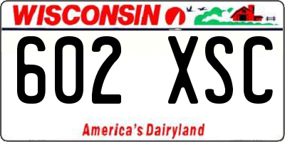 WI license plate 602XSC