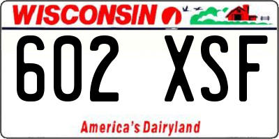 WI license plate 602XSF