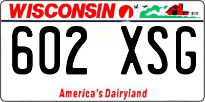WI license plate 602XSG