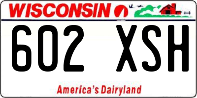 WI license plate 602XSH